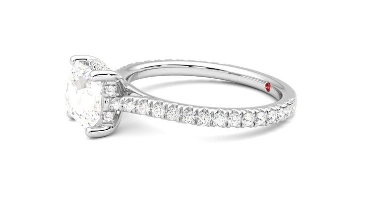 Taylor & Hart Hope Asscher Engagement Ring 360 degree image 22