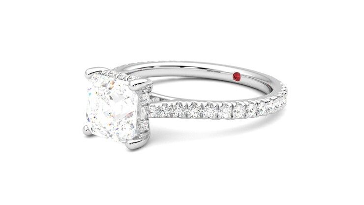 Taylor & Hart Hope Asscher Engagement Ring 360 degree image 24
