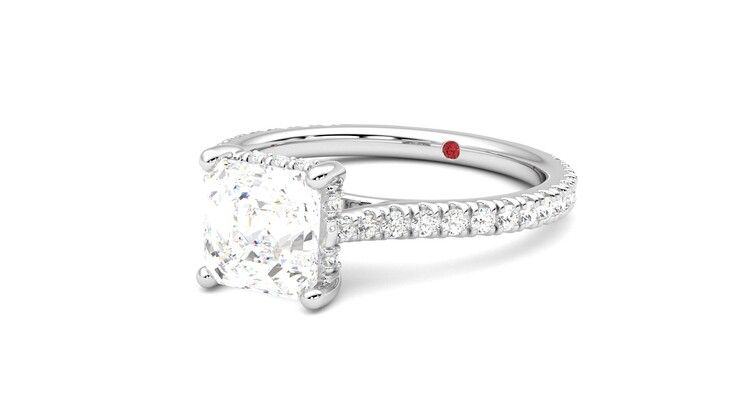 Taylor & Hart Hope Asscher Engagement Ring 360 degree image 25