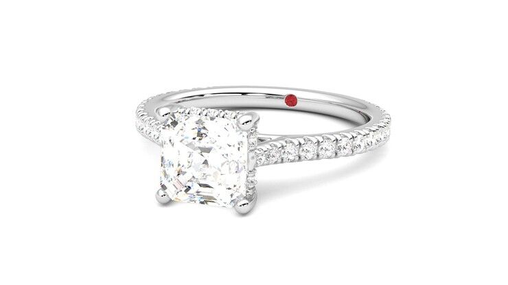 Taylor & Hart Hope Asscher Engagement Ring 360 degree image 26
