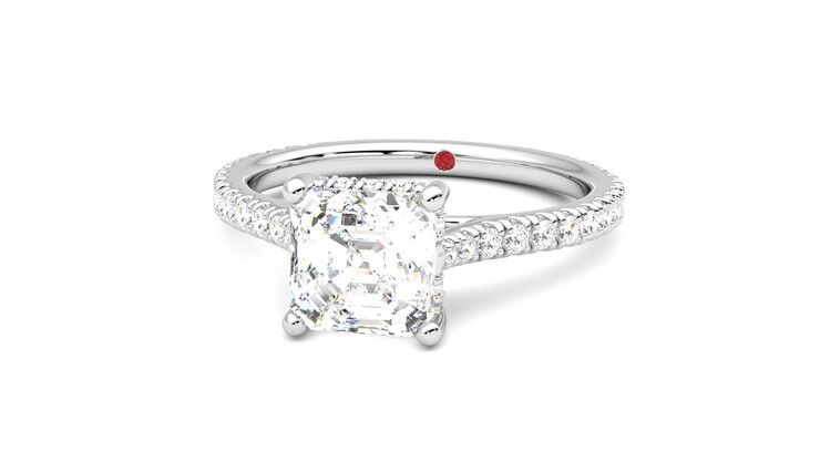 Taylor & Hart Hope Asscher Engagement Ring 360 degree image 27