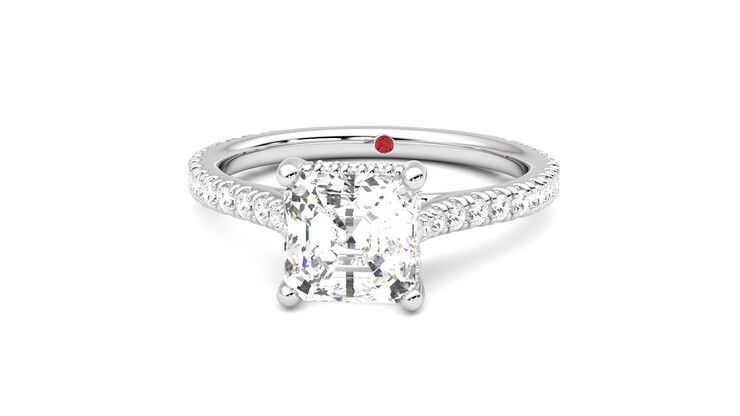 Taylor & Hart Hope Asscher Engagement Ring 360 degree image 28