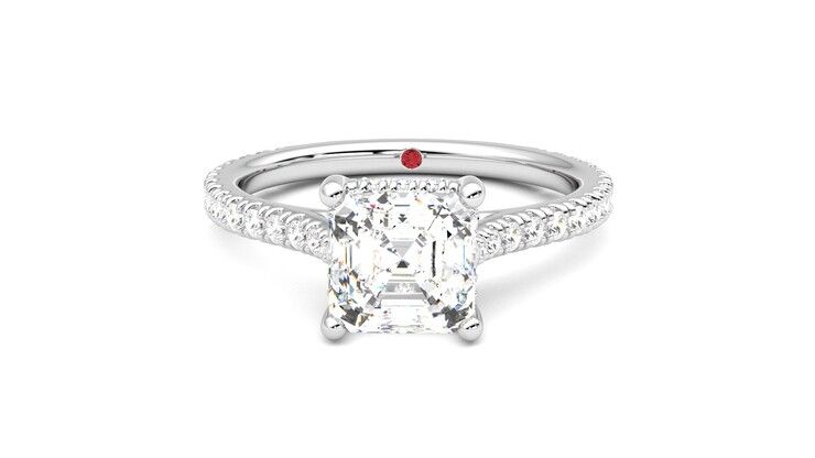 Taylor & Hart Hope Asscher Engagement Ring 360 degree image 29