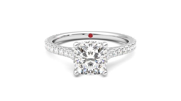 Taylor & Hart Hope Cushion Engagement Ring 360 degree image 0