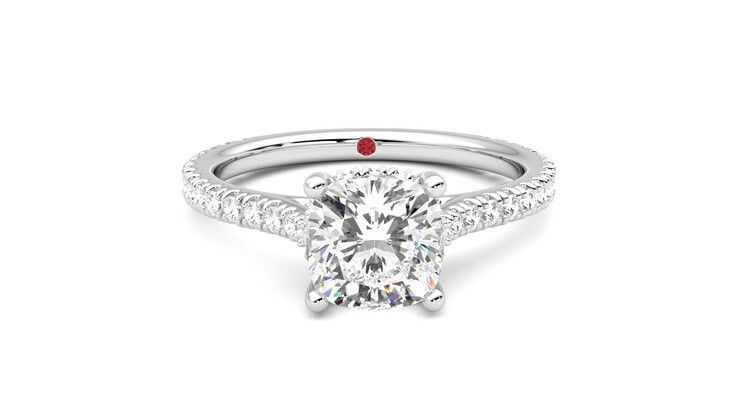 Taylor & Hart Hope Cushion Engagement Ring 360 degree image 1