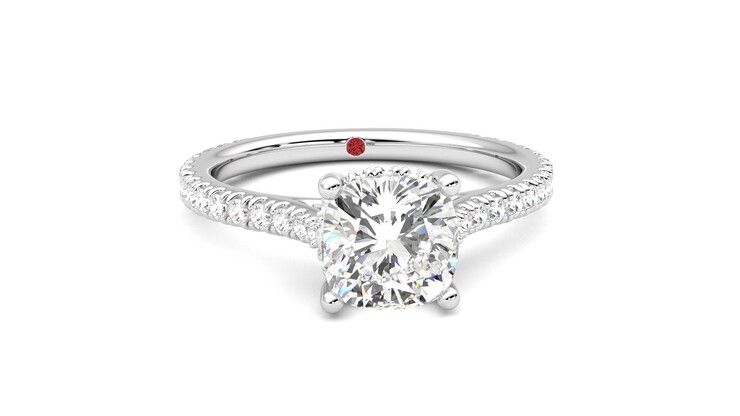 Taylor & Hart Hope Cushion Engagement Ring 360 degree image 2