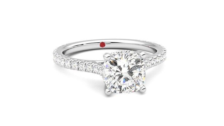Taylor & Hart Hope Cushion Engagement Ring 360 degree image 3