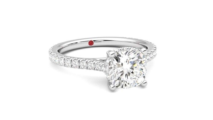 Taylor & Hart Hope Cushion Engagement Ring 360 degree image 4