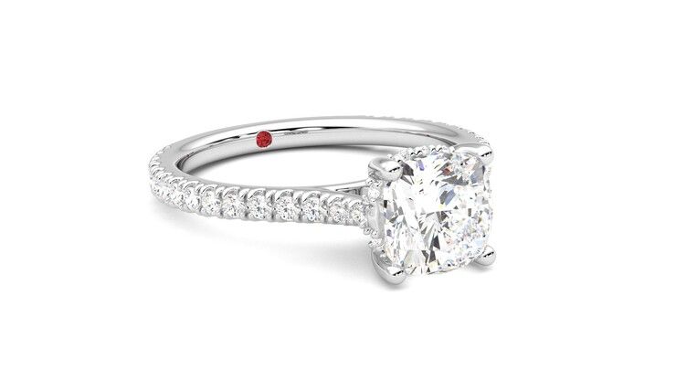 Taylor & Hart Hope Cushion Engagement Ring 360 degree image 5