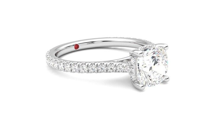 Taylor & Hart Hope Cushion Engagement Ring 360 degree image 6