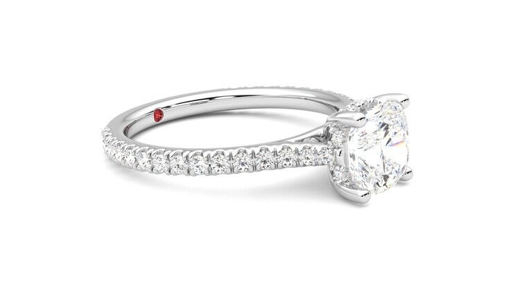 Taylor & Hart Hope Cushion Engagement Ring 360 degree image 7