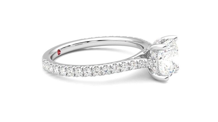 Taylor & Hart Hope Cushion Engagement Ring 360 degree image 8