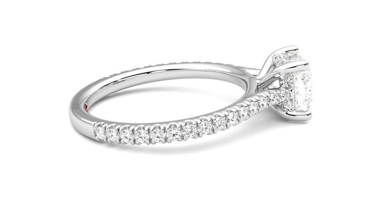 Taylor & Hart Hope Cushion Engagement Ring 360 degree image 10