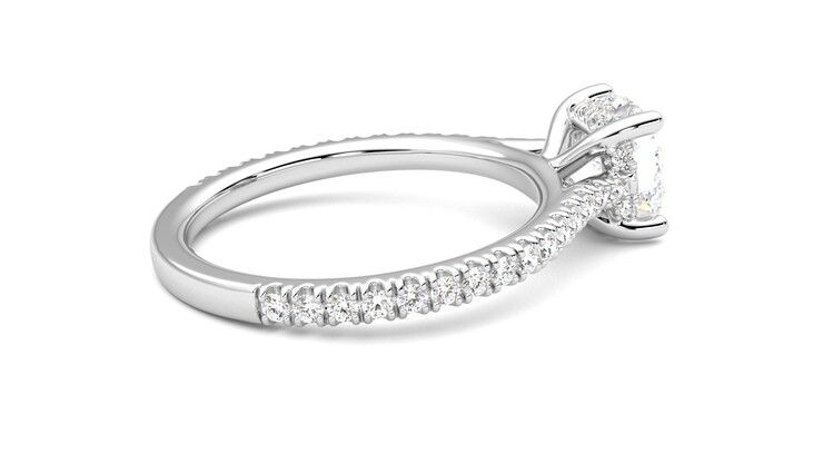 Taylor & Hart Hope Cushion Engagement Ring 360 degree image 11