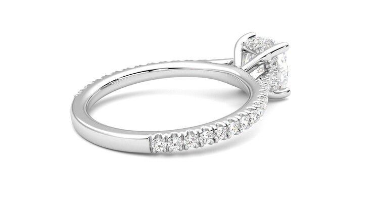 Taylor & Hart Hope Cushion Engagement Ring 360 degree image 12