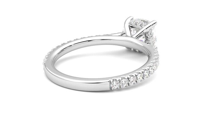 Taylor & Hart Hope Cushion Engagement Ring 360 degree image 13