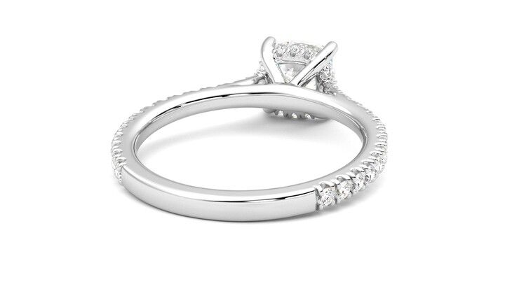 Taylor & Hart Hope Cushion Engagement Ring 360 degree image 14