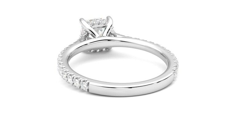 Taylor & Hart Hope Cushion Engagement Ring 360 degree image 16