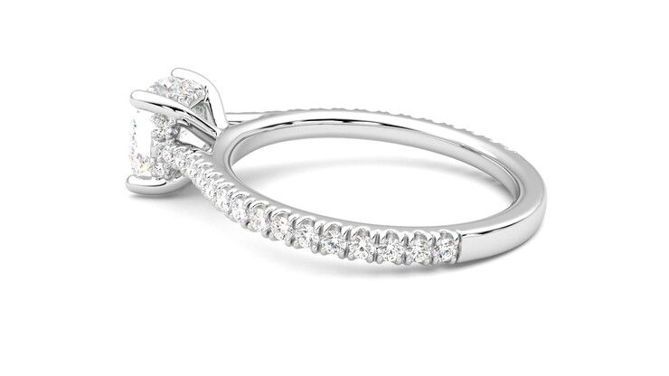 Taylor & Hart Hope Cushion Engagement Ring 360 degree image 19