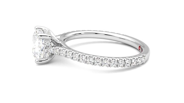 Taylor & Hart Hope Cushion Engagement Ring 360 degree image 21