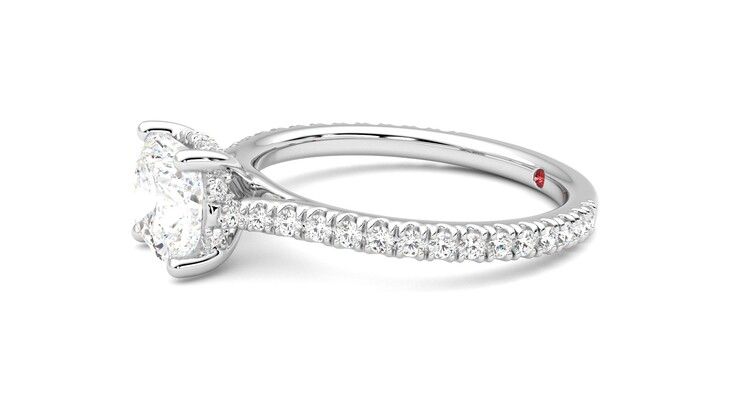 Taylor & Hart Hope Cushion Engagement Ring 360 degree image 22