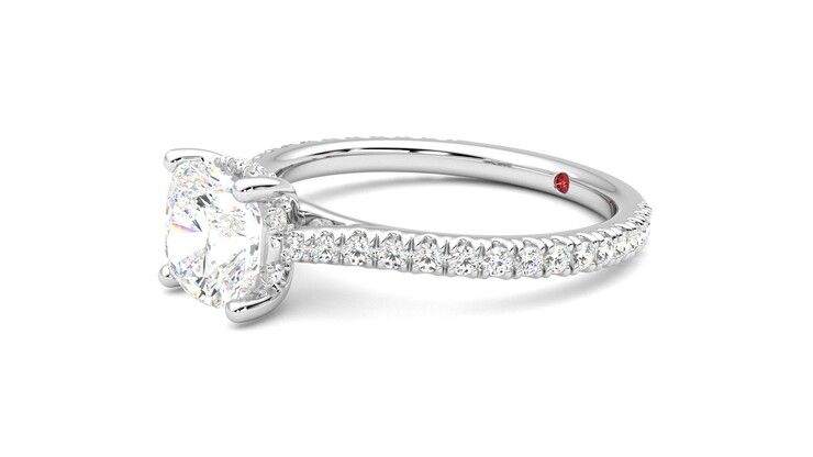 Taylor & Hart Hope Cushion Engagement Ring 360 degree image 23