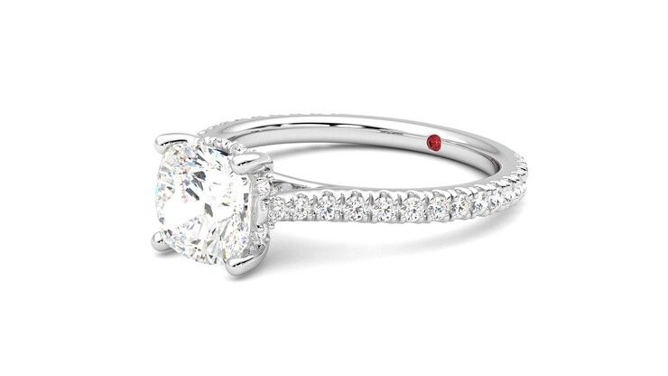 Taylor & Hart Hope Cushion Engagement Ring 360 degree image 24