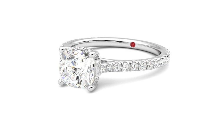 Taylor & Hart Hope Cushion Engagement Ring 360 degree image 25