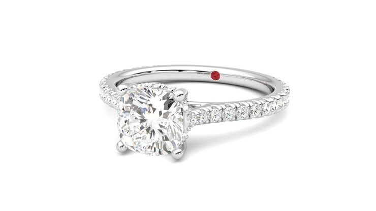 Taylor & Hart Hope Cushion Engagement Ring 360 degree image 26