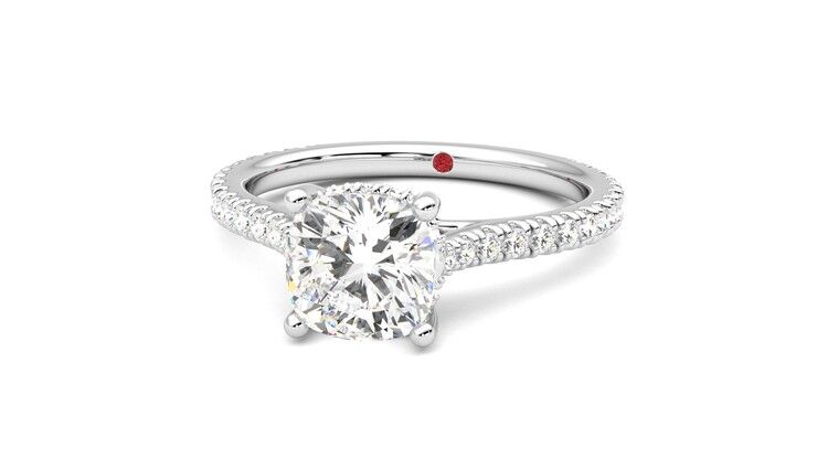 Taylor & Hart Hope Cushion Engagement Ring 360 degree image 27