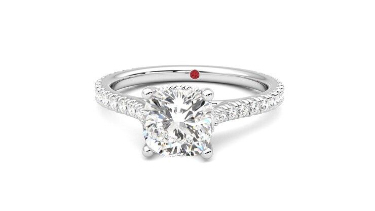 Taylor & Hart Hope Cushion Engagement Ring 360 degree image 28