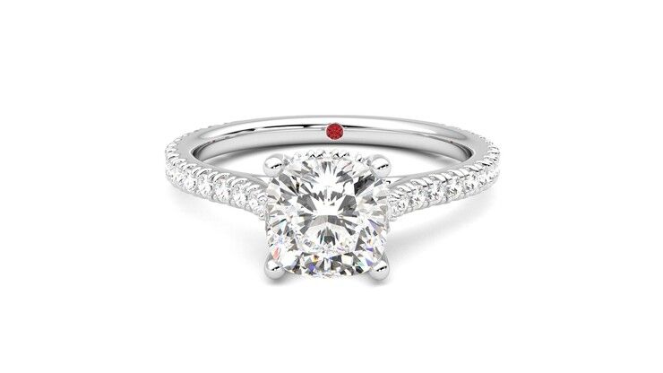 Taylor & Hart Hope Cushion Engagement Ring 360 degree image 29