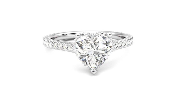 Taylor & Hart Hope Heart Engagement Ring 360 degree image 2