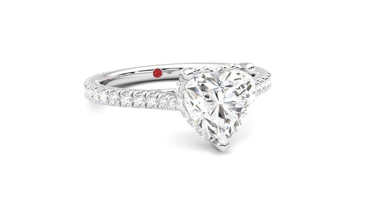 Taylor & Hart Hope Heart Engagement Ring 360 degree image 4