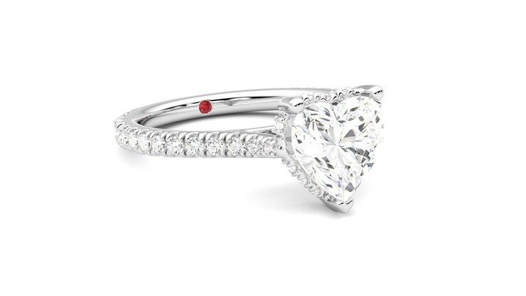 Taylor & Hart Hope Heart Engagement Ring 360 degree image 5