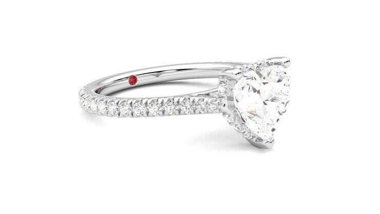 Taylor & Hart Hope Heart Engagement Ring 360 degree image 6