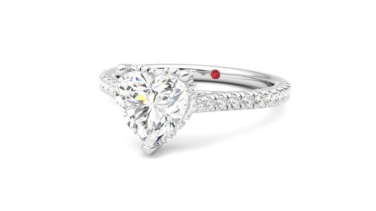 Taylor & Hart Hope Heart Engagement Ring 360 degree image 26