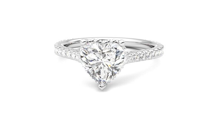 Taylor & Hart Hope Heart Engagement Ring 360 degree image 28