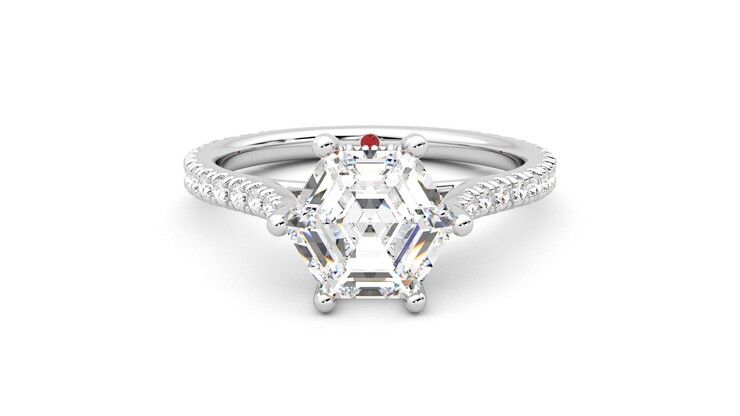 Taylor & Hart Hope Hexagonal Engagement Ring 360 degree image 0