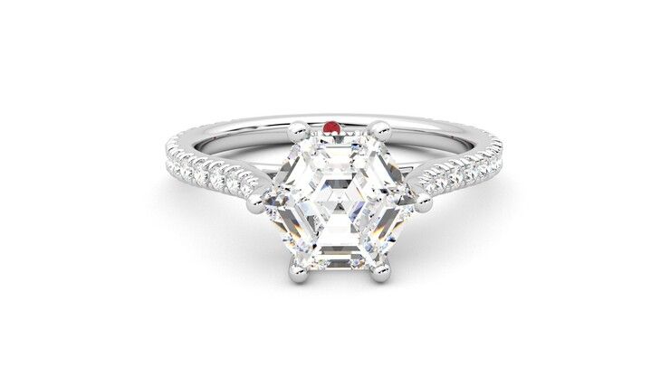 Taylor & Hart Hope Hexagonal Engagement Ring 360 degree image 1