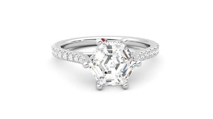 Taylor & Hart Hope Hexagonal Engagement Ring 360 degree image 2