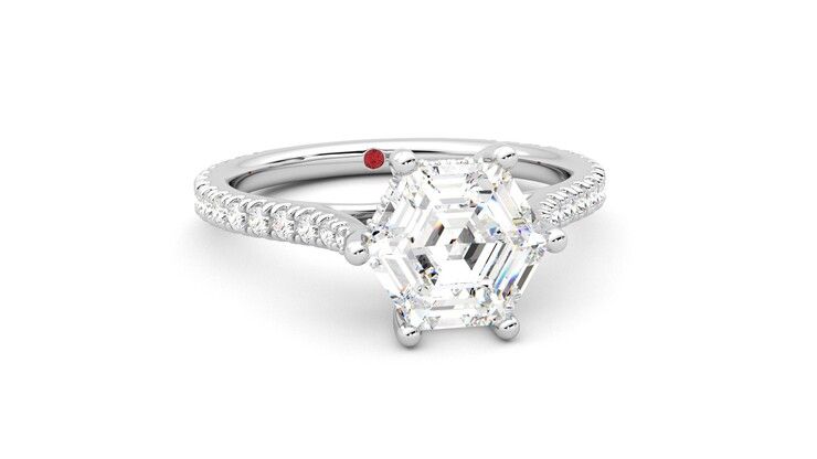 Taylor & Hart Hope Hexagonal Engagement Ring 360 degree image 3