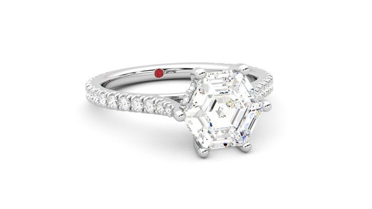 Taylor & Hart Hope Hexagonal Engagement Ring 360 degree image 4