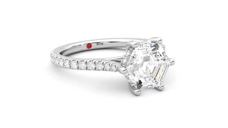 Taylor & Hart Hope Hexagonal Engagement Ring 360 degree image 5