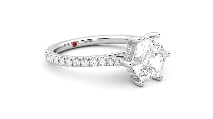 Taylor & Hart Hope Hexagonal Engagement Ring 360 degree image 6
