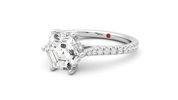 Taylor & Hart Hope Hexagonal Engagement Ring 360 degree image 25