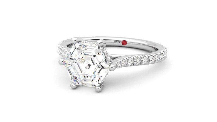 Taylor & Hart Hope Hexagonal Engagement Ring 360 degree image 26