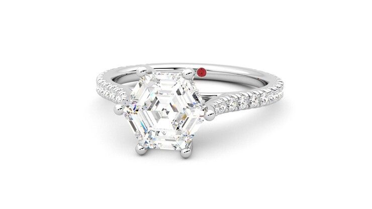 Taylor & Hart Hope Hexagonal Engagement Ring 360 degree image 27