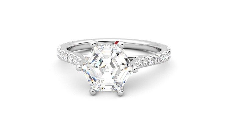 Taylor & Hart Hope Hexagonal Engagement Ring 360 degree image 28