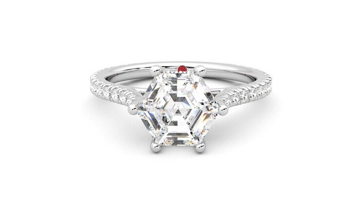 Taylor & Hart Hope Hexagonal Engagement Ring 360 degree image 29